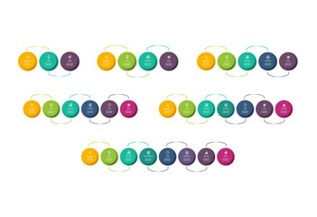 Vector business template for presentation. Business concept with 3,4,5,6,7,8 options, parts, steps or processes.