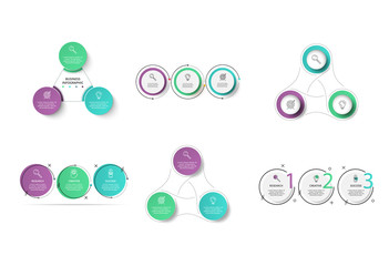 Vector business template for presentation. Business concept with 3 options, parts, steps or processes.