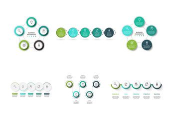 Vector business template for presentation. Business concept with 5 options, parts, steps or processes.