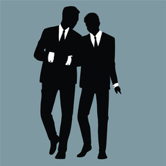 Silhouettes of Gay couple Vector
