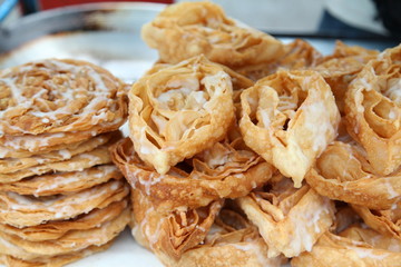 Crispy roti, kind of Indian food made of flour 