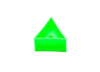 green pyramid shape on isolated