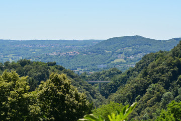 Fototapeta na wymiar Panorama del Mendrisiotto dalla Valle di Muggio