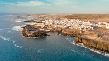 Aerial view of El Cotillo bay, fuerteventura. Canary islands