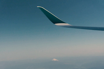 Naklejka na ściany i meble blur view from airplane backgeround