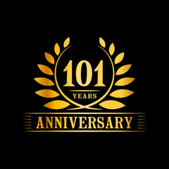 101 years logo design template. Anniversary vector and illustration template.
