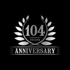 Fototapeta premium 104 years logo design template. Anniversary vector and illustration template.