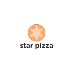 ABSTRACT PIZZA WITH STAR LOGO ICON TEMPLATE DESIGN VECTOR FOR YOUR BUSINESS