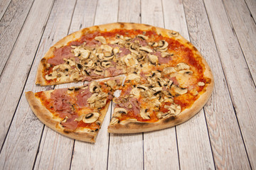 Pizza with mushrooms