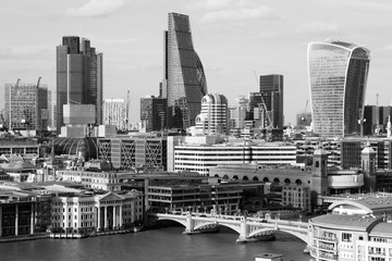 Obraz premium London skyline. Black and white retro toned.
