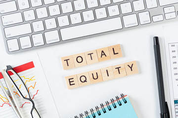 Total equity concept with letters