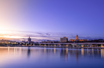 Fototapeta premium Port of Malaga from the lighthouse