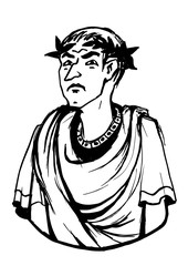 Roman emperor vector illustration people contours caesar man hand drawing