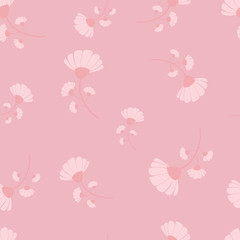 Pink flowers seamless repeat pattern with pink background.Elegant floral background.Floral pattern for wallpapers, design, packaging, wrapping paper, decor, textile, fabric.