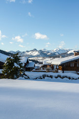 winter skiing landscape Reit im Winkl, bavaria, alps