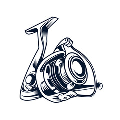 fishing reel illustration on white background