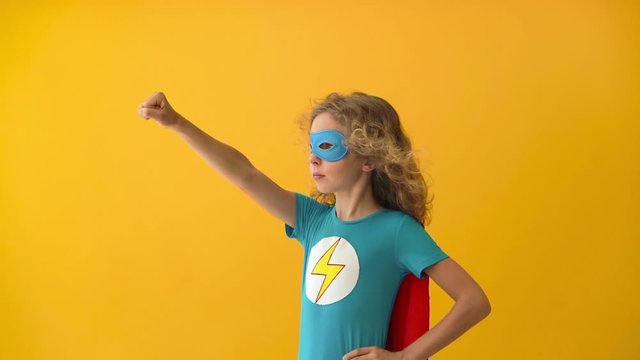 Teenager dreams of becoming a superhero. Slow motion