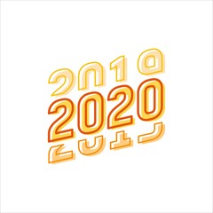 2020 Illustration Logo Vector. New Year 2020 Vector Design. Modern and Colorful Logo Design Vector Line.