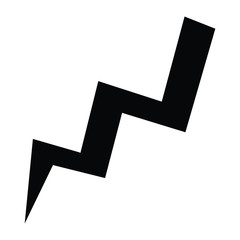 A black and white silhouette of a lightning bolt