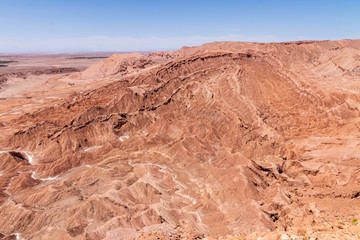 Fototapeta na wymiar Landscape at Pukara de Quitor near San Pedro de Atacama in Chile