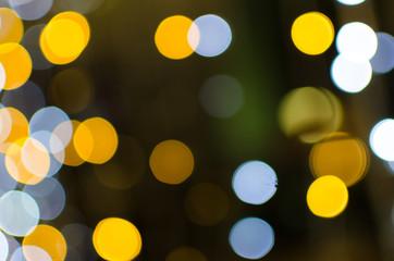 Abstract Bokeh background of defocused glittering lights. Christmas, Party, New Year, luxurious background pattern concept. banner