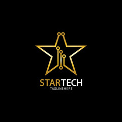 Gold Star Technology logo on black background