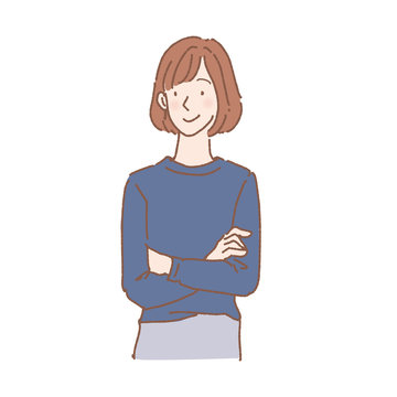 腕を組む 女性 イラスト 笑顔 上半身 Stock ベクター Adobe Stock 腕を組む 女性 イラスト 笑顔 上半身 Stock ベクター Adobe Stock