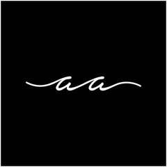 AA Initial luxury handwriting logo. handwriting logo of initial signature, wedding, fashion, jewelry, boutique, and botanical with creative template for any company or business - vector