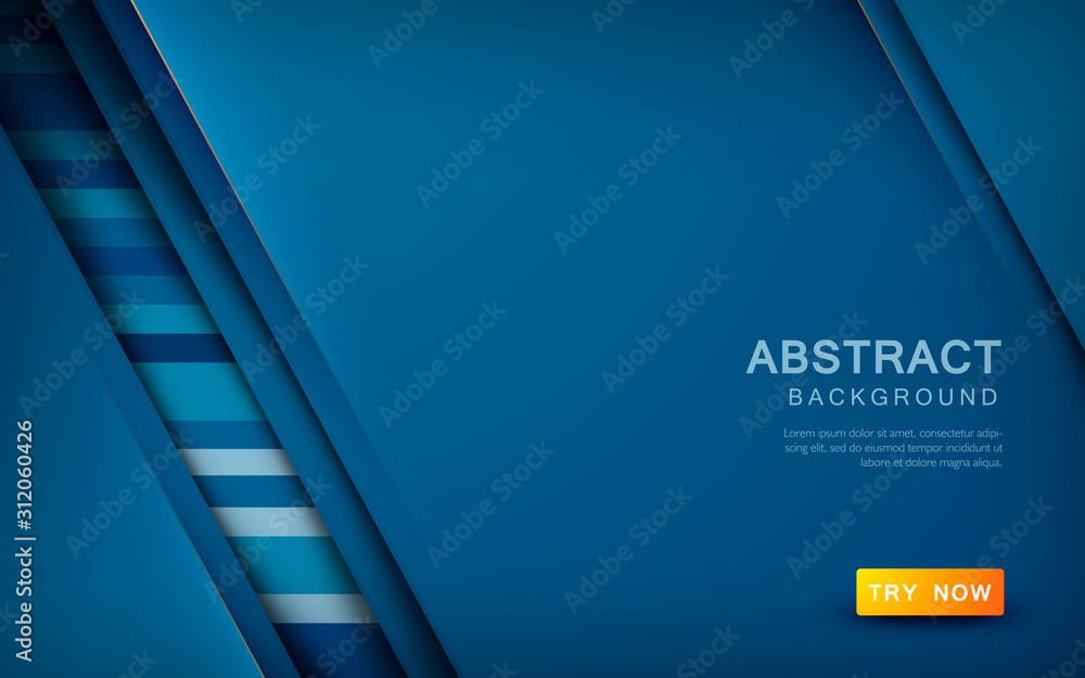 Poster abstract blue background with overlap layer and different blue color texture.