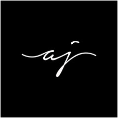 AJ Initial luxury handwriting logo. handwriting logo of initial signature, wedding, fashion, jewelry, boutique, and botanical with creative template for any company or business - vector