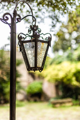 old street lamp in garden