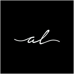 AL Initial luxury handwriting logo. handwriting logo of initial signature, wedding, fashion, jewelry, boutique, and botanical with creative template for any company or business - vector
