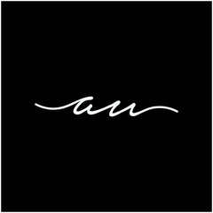 AU Initial luxury handwriting logo. handwriting logo of initial signature, wedding, fashion, jewelry, boutique, and botanical with creative template for any company or business - vector