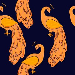  vector illustration peacock pattern on a dark background