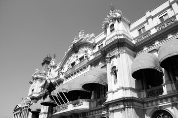 Barcelona. Black and white retro image style.
