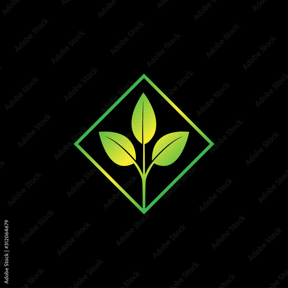 Poster Green Tree logo vector design