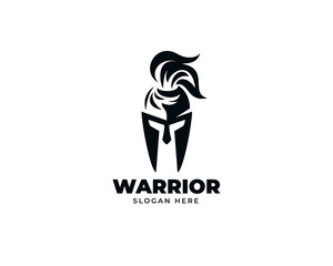  warrior sparta logo vector template. strong knight symbol