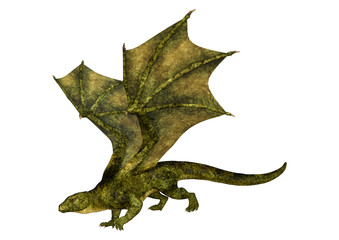 Fototapeta premium 3D Rendering Fairy Tale Dragon on White