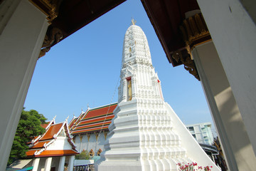 Chapel architecture Wat Rakhang Kositaram Woramahaviharn, Bangkok, Thailand