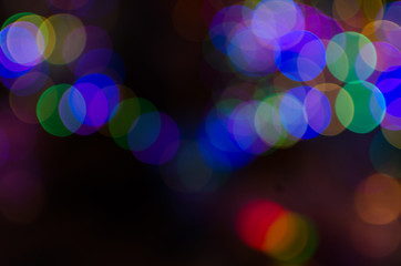 Abstract Bokeh background of defocused glittering lights. Christmas, Party, New Year background pattern concept. banner