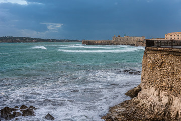 view of ortigia island, siracusa