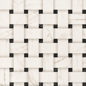 Marble seamless pattern design with white geometric lines © Mayur