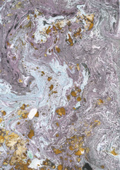 Stone. Gray,lilac,blue ,yellow background stone wall texture , water texture ,unique technology of painting with paints on water. For tile design, background, stone imitation