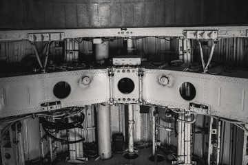 Modern aircraft cross section closeup