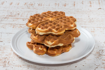 ワッフル Waffles of Dutch, French and Belgian foods