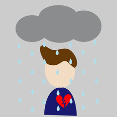 heartbroken man under the rain