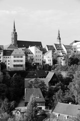 Bautzen, Germany. Black and white style.