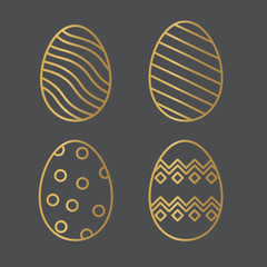 golden easter egg icon- vector illustration- vector illustration