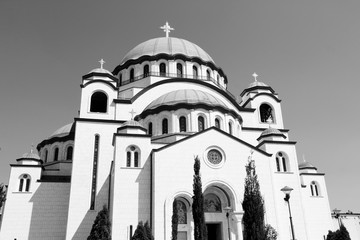 Belgrade, Serbia. Black and white style.