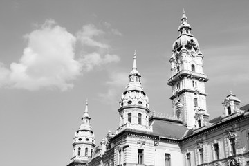 Hungary - Gyor. Black and white style.